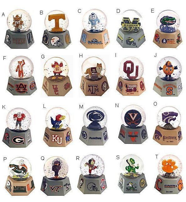 Water Globes - Musical College Fight Songs with Mascots