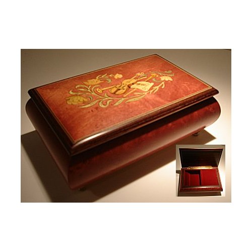 Instrumental Inlay with flowers on Wine Colored box (1.18)