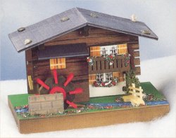  Two Story Swiss Chalet with Turning Water Wheel  