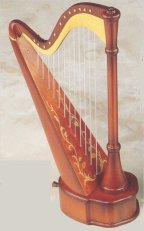 Musical Harp with Fine Italian Inlay