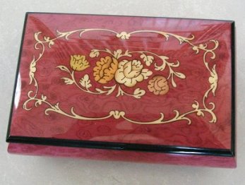 Wine Music Box with Ornate floral pattern  (1.18)