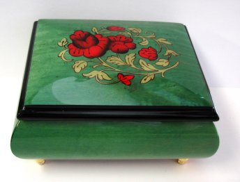 Green Musical Box with Red Rose (1.18)