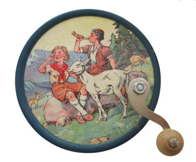 Vintage Hurdy Gurdy Boy and Girl with Goat