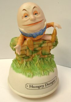 Humpty Dumpty on a Wall musical figurine