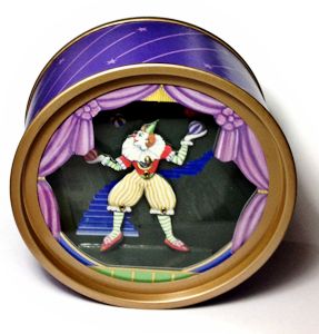 Animated Clown Juggler in Round Shadowbox 