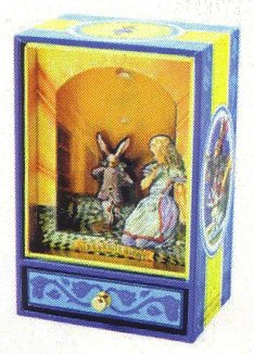 Alice in Wonderland with Rabbit - Animated Medium Musical Shadow Box