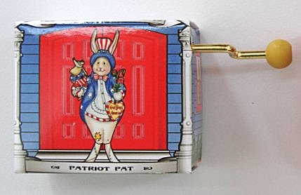 Hand Crank Music Box Bunny Business Patriot