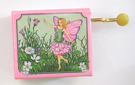 Hand Crank Music Box  Floral Fairy (Pink)