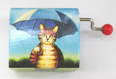 Hand Crank Music Box Cat