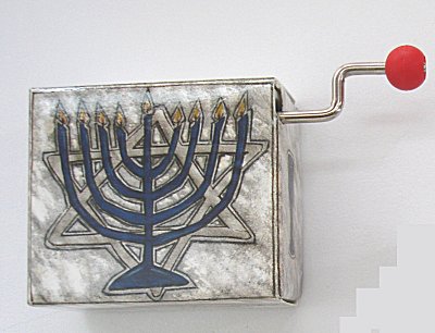 Hand Crank Music Box  Chanukah Menorah