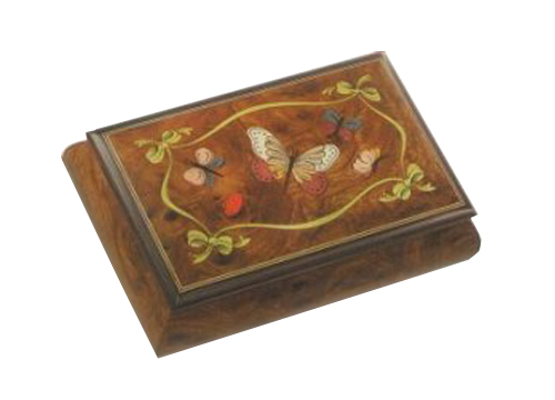 Butterflies and Lady Bugs Italian Inlay on Elm Box