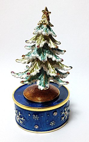 Gorgeous Mini Musical Enamelled Christmas Tree