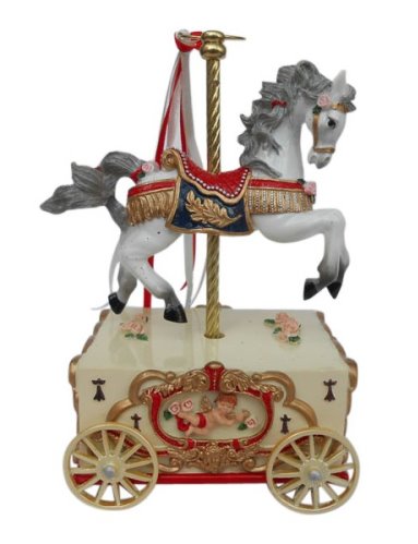 Merry Go Round Carousel Horse on wheeled musical cart