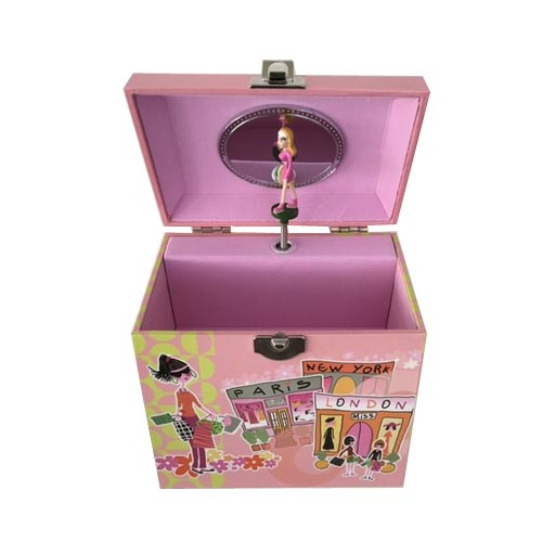 Carry Case Musical Jewelry Box with Side Drawer