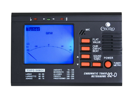 Front view of Cecilio Chromatic Tuner & Metronome