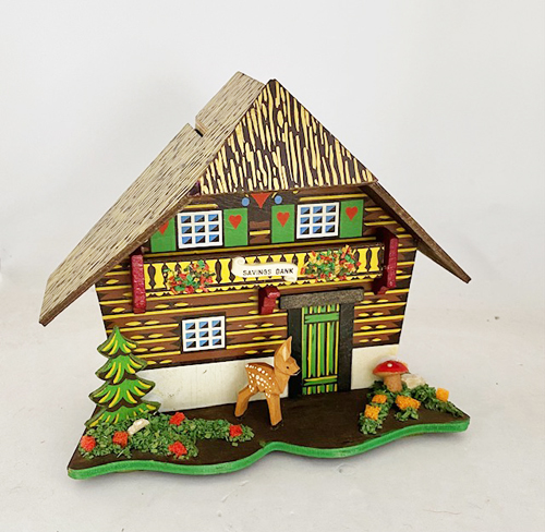 Vintage Chalet Bank with key