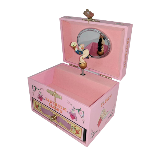 mimi the clown /シルクスクリーン Vintage Koji Murai Wind Up Music Box Dancing Clown. For Sale