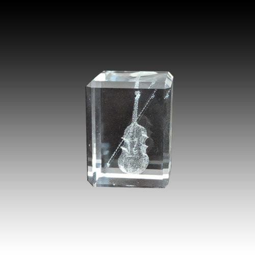 Crystal Cube of Violin Small