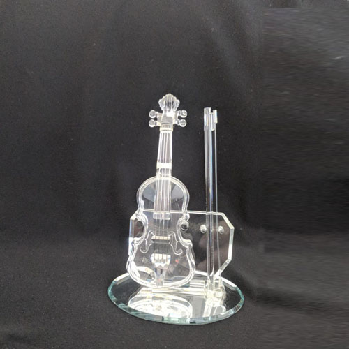 Crystal world violin on stand