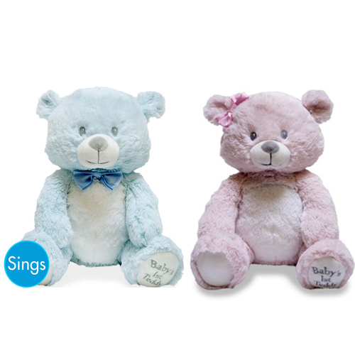 Baby's First Singing Teddy in Pink or Blue 