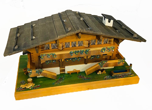 Swiss Chalet Two Story Music Box 36 notes