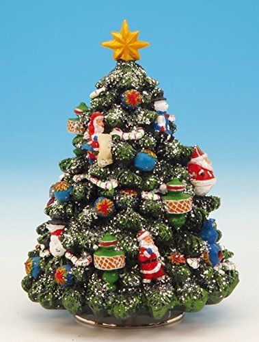 Glittering Decorated Revolving Christmas Tree Music Box