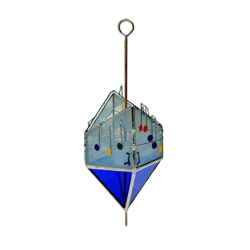 Blue Stained Glass Dreidel Art