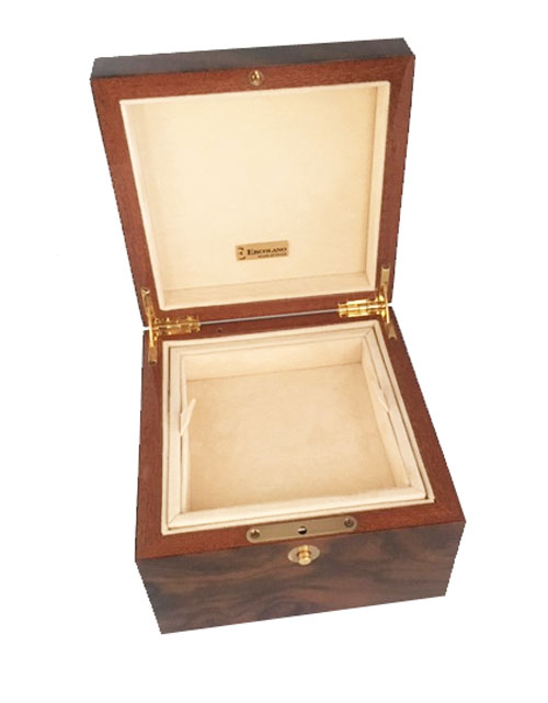 Upscale Mans Walnut Jewelry Box by Ercolano with a 30 note, 6 Square