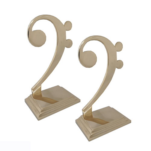 F Clef Brass Bookends