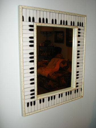 keyboard mozaic framed mirror