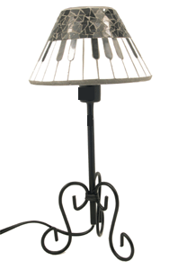 NIght lamp with mosaic piano keyboard shade
