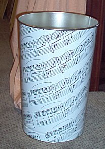 Waste Basket (Sheet Music or Keyboard Design)