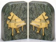 Bookends Brass and Marble Piano