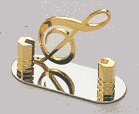Brass and Chrome Business Card holder G Clef