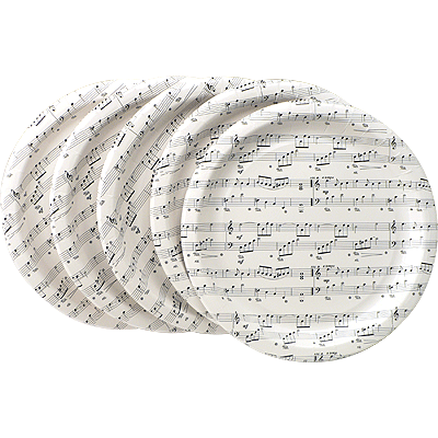 Party Paper Plates with notes 16 pack