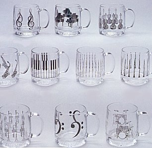 Mug -  Glass Mug (instrument & notes)