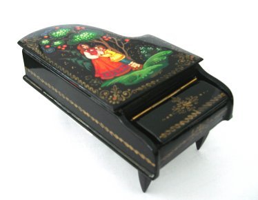 Russian Enamel Piano Box Small - Artist signed