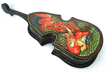 Russian Enamel Double Bass - Artist signed