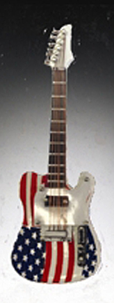 Magnet Guitar American Flag  4 inch