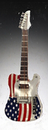 Magnet Guitar American Flag  4 inch