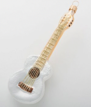 Christmas Tree Ornament White Guitar