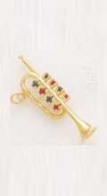 Charms 14K Jeweled Trumpet