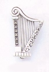 Marcasite Harp Brooch