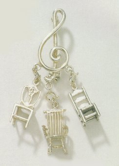 Sterling Silver Pin Musical Chairs