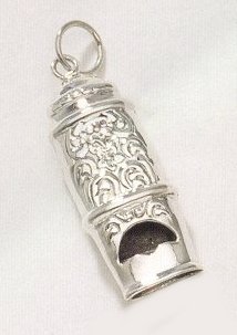 Ornate Sterling Silver Cabby Whistle Pendant