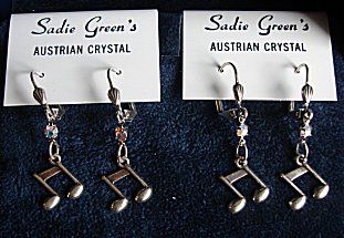 Double 8th Note Earrings (silver) by Sadie Green