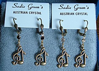 Treble Clef Earrings (gold color) by Sadie Green