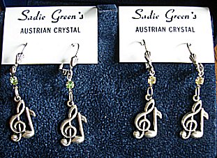 Treble Clef Earrings (silver) by Sadie Green