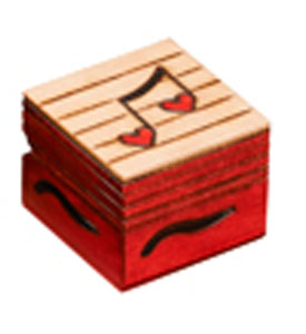 small decorative box with red heart shaped notes