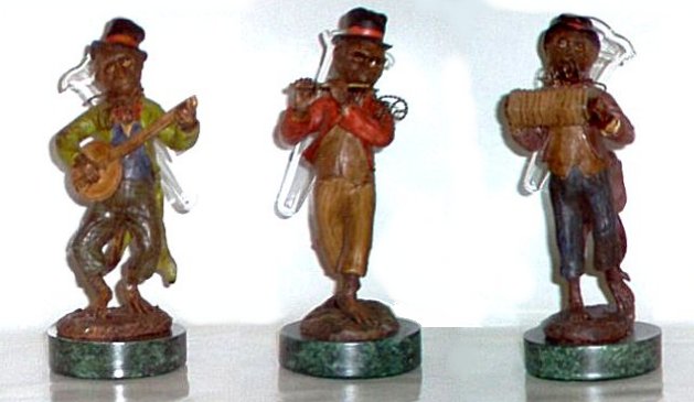 Monkey Musician Trio Vases